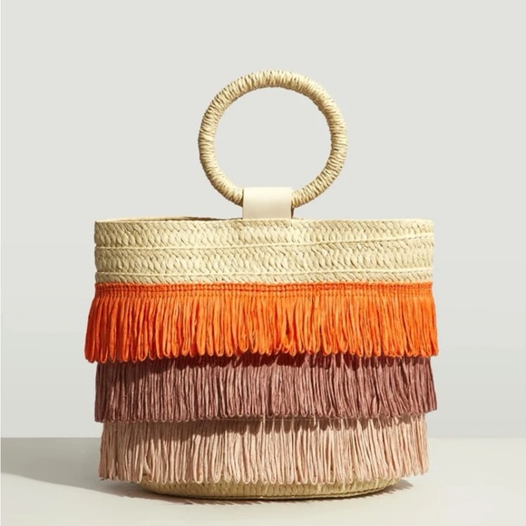 Fringe straw bag - Picture 6 of 9